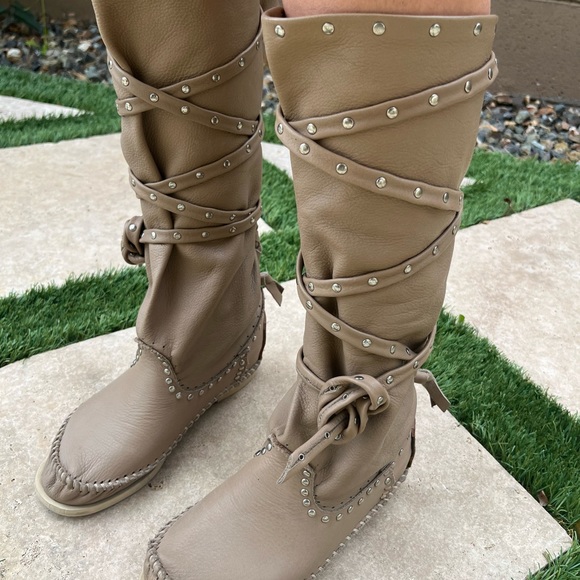 Hector Riccione moccasin boots tan leather - Picture 3 of 15